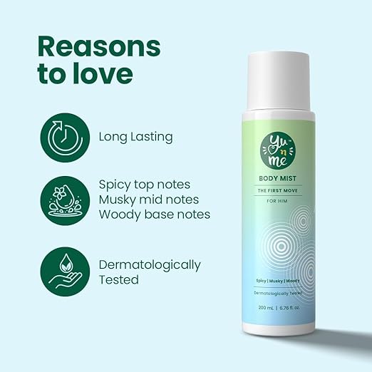 Yu n Me The First Move Body Mist for Men Long Lasting - 200 ml