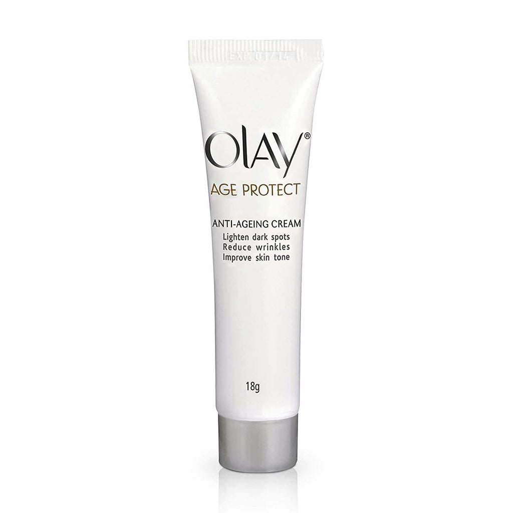 Olay Age Protect |with Salicylic Acid, Aloe Vera Extract, BHA |Stimulates skin's renewal process, gives radiant, younger looking skin |Suitable for Normal, Dry, Oily & Combination skin |18 gm