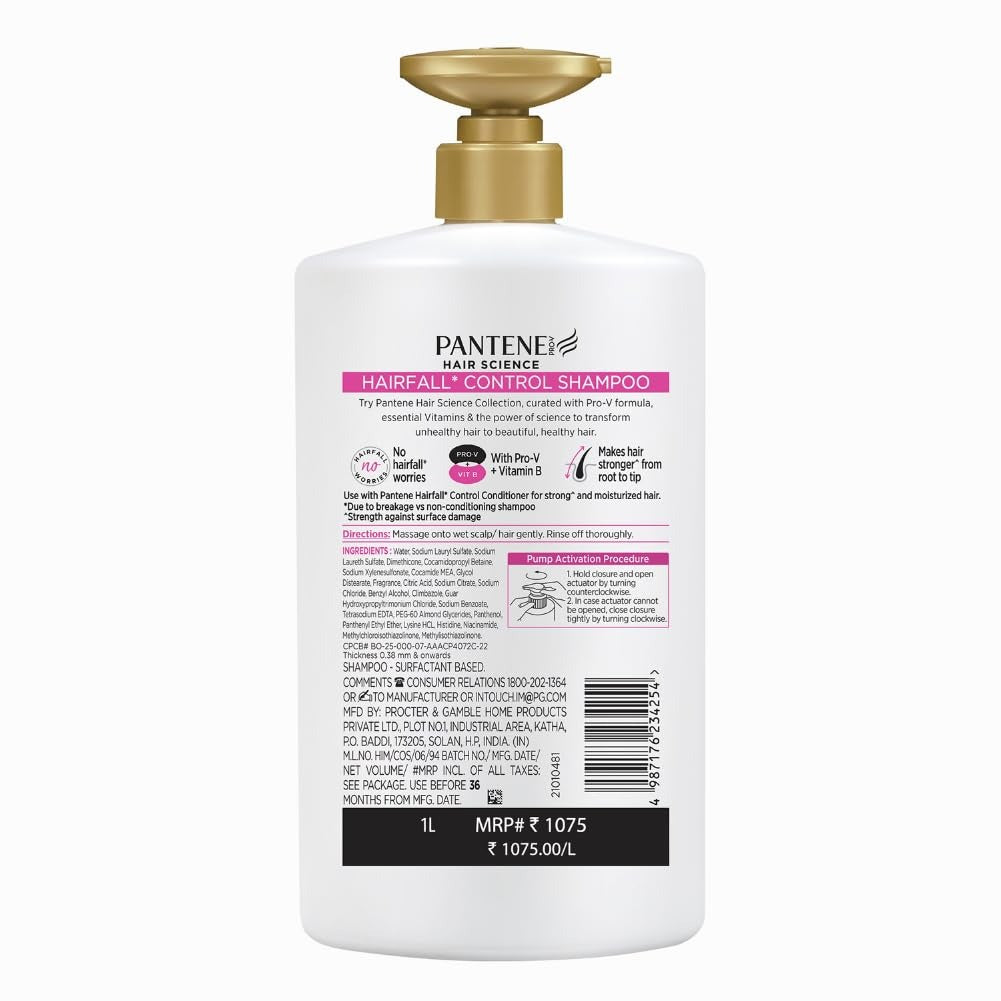 Pantene Advanced Hairfall Solution Hairfall Control Shampoo - 1 Litre