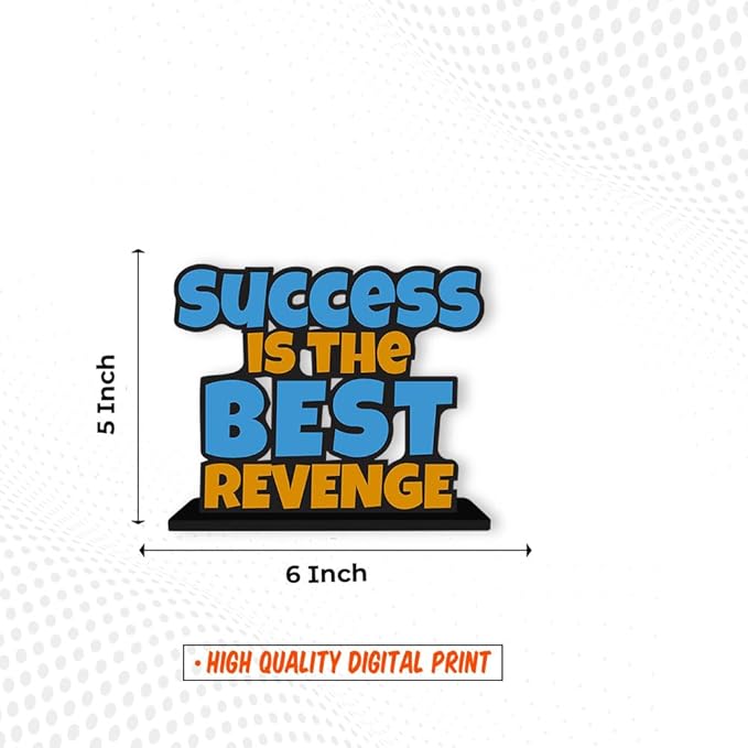 Artvibes Wooden Idols and Figurine Success is the Best Revenge Inspirational Quotes Table Decoration for Office Desk