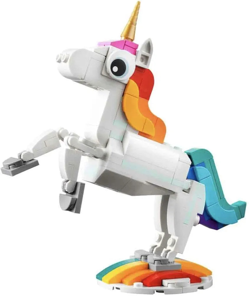Lego Creator Magical Unicorn 31140 Building Toy Set, with Unicorn, Seahorse and Peacock Models for Kids Aged 7+