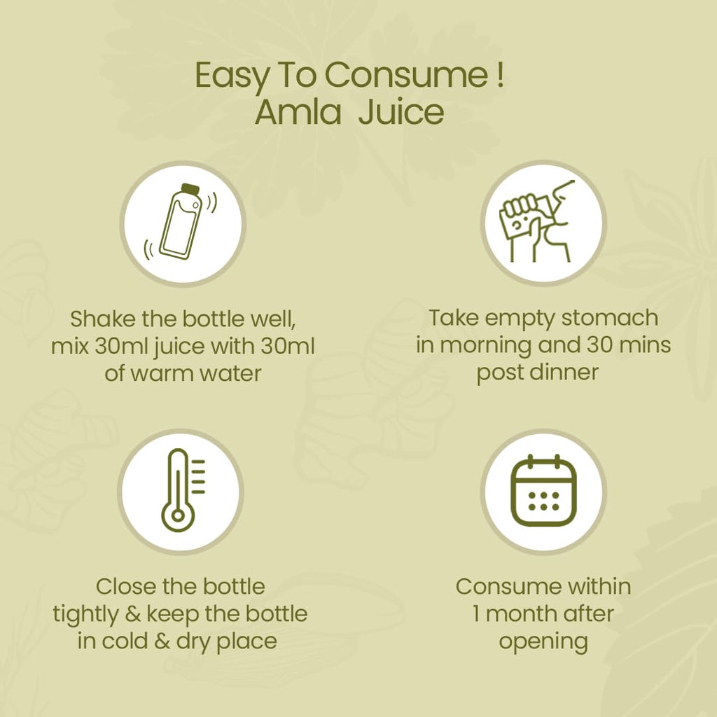Krishna's Herbal & Ayurveda Premium Amla High Fibre Juice | Natural Immunity Booster | Rich in Vitamin C - 1 l (Pack of 1)