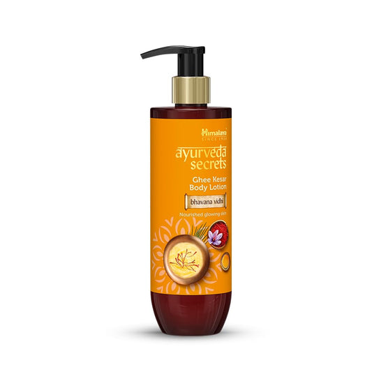 Himalaya Ayurveda Secrets | Ghee Kesar Moisturizing Body Lotion for Dry Skin | With pure cow ghee, kumkuma (saffron) | Paraben & Sulphate Free moisturizing lotion, Ayurvedic | 200ml