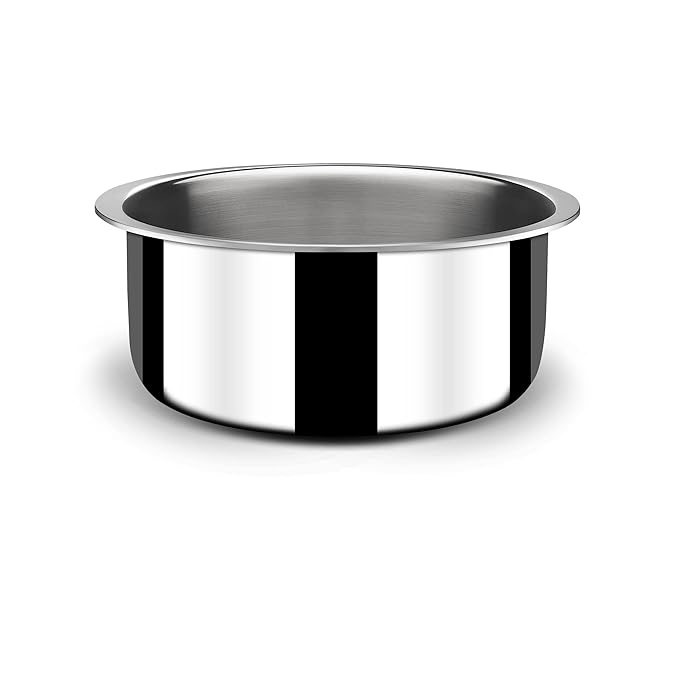 Stahl Triply Stainless Steel Artisan Tope with Lid 14cm, 1.0 Liters - 690 gms