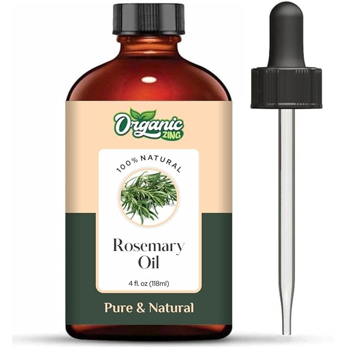 Organic Zing Rosemary Essential Oil for Skin, Face, Hair Care, Aromatherapy, Diffuser, Conditioner - 118 Ml