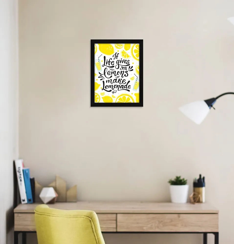 ArtX Paper Motivational Quotes Lemonade Wall Frame Art Painting