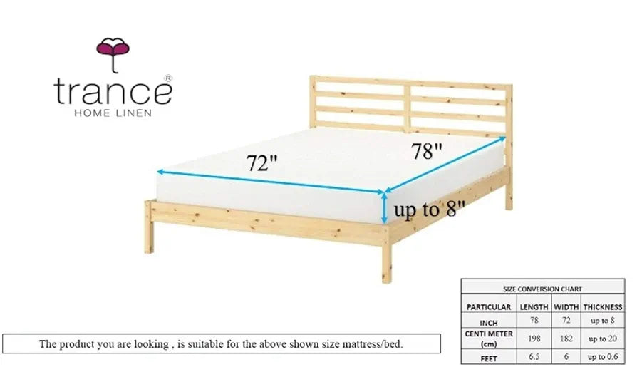Trance Home Linen 100% Cotton 78x72 inch King Fitted 200TC Satin Stripe Elastic Fitted Bedsheet with 2 Pillow Covers Colour Sea Blue