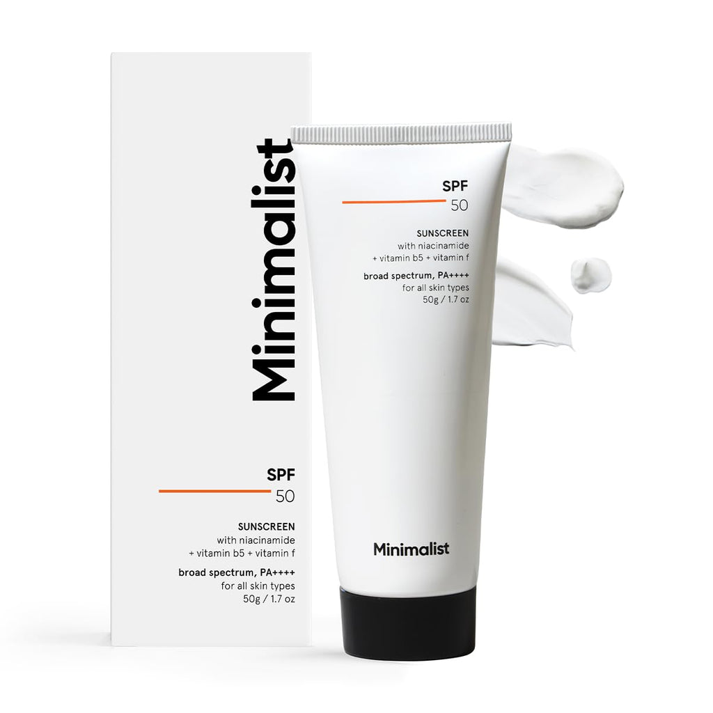 Minimalist Sunscreen SPF 50 PA+++ with Niacinamide & Multi-Vitamins | Clinically Tested in US (In-Vivo) | Lightweight with Multi-Vitamins | No White Cast | Broad Spectrum | Face Sunscreen for Men & Women