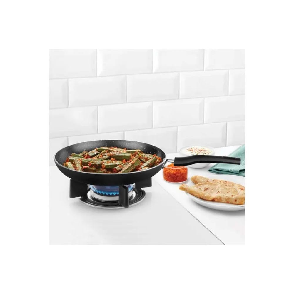 Borosil Granito Non-stick Fry Pan | Induction Friendly | Granite Finish | Pfoa-free | 26 Cm Diameter | Black