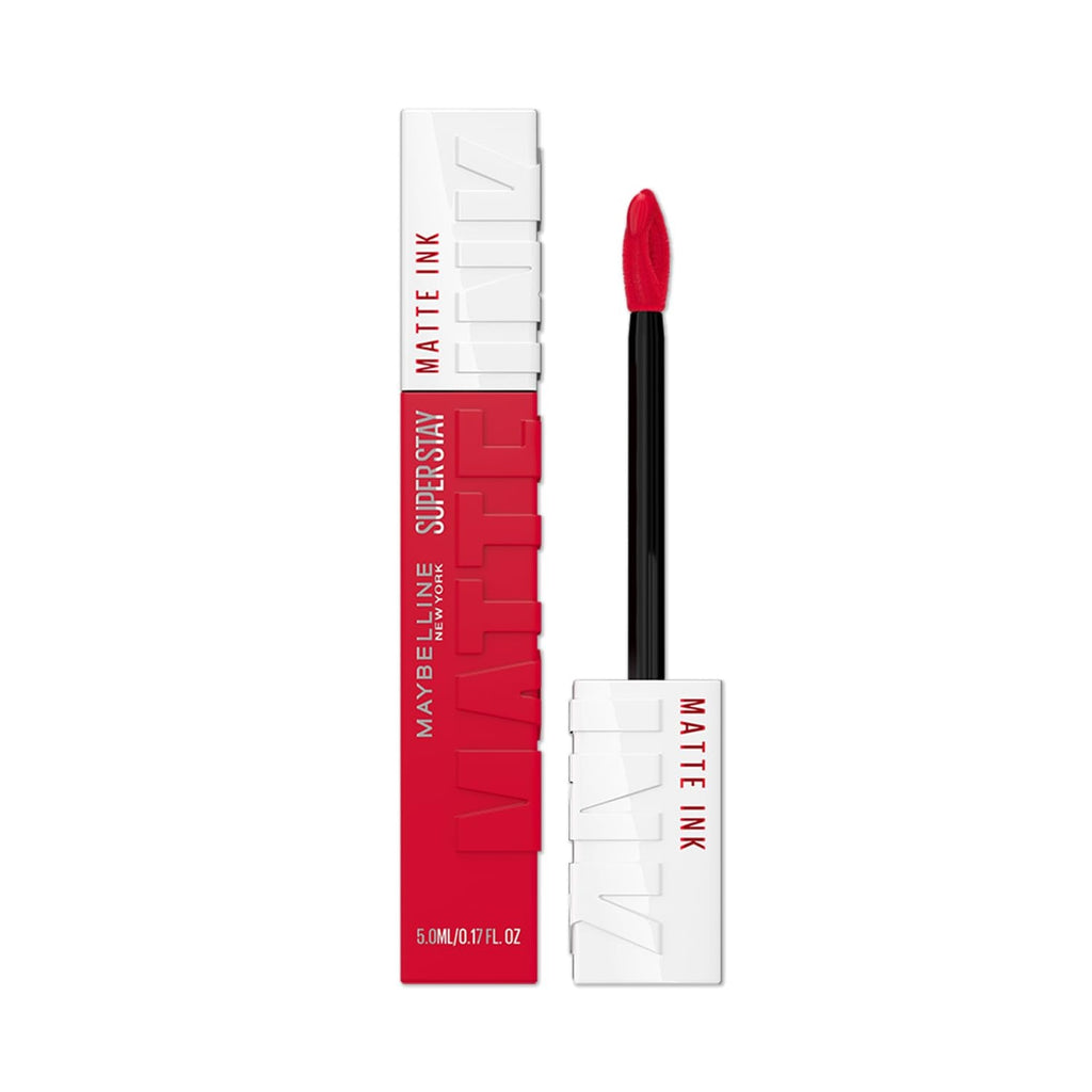 Maybelline New York Superstay Matte Ink Liquid Lipstick, Shot Caller | No budge bold color for 16H | Transferproof, Waterproof, Foodproof | Brown skin friendly