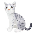 Tickles Cat Soft Stuffed Plush Animal Toy for Kids Grey 25 cm