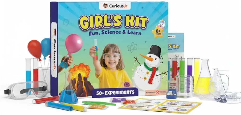 PW Girls Science Kit: 50+ Science Experiments Kit Including DIY Nail Art, Personalised Jewellery Educational Toy for Kids 4+ Year Old