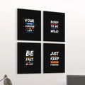 ArtX Paper Big Health Quotes AXF00179-MOT Set of 4