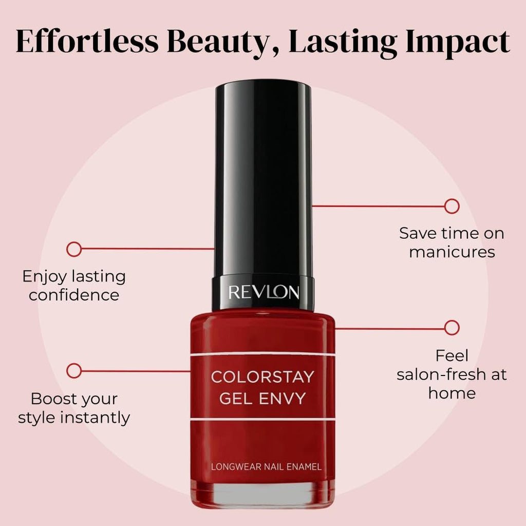 REVLON Colorstay Gel Finish Envy Long Wear Nail Enamel, Queen of Hearts, 11.7ml, Pack Of 1