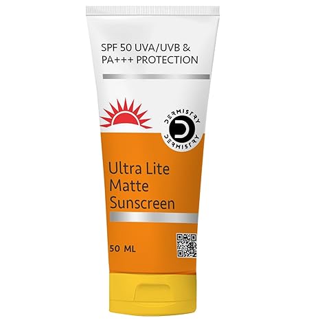 Dermistry Ultra Lite Matte Finish Sunscreen Oily & All Skin Types SPF 50 UVA UVB PA+++ Sun - 50 ml