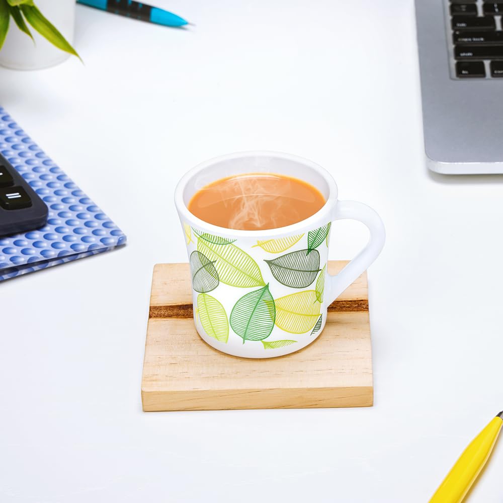 Larah by Borosil Crysta Series Noma Opalware Mug | Set of 6 Tea/coffee Mugs | 160 Ml Each