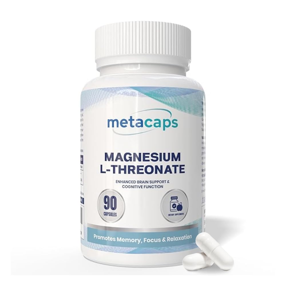 MetaCaps Magnesium L-Threonate 2000mg – 90 Veg Capsules | Memory & Focus | Ultra-Absorbable Bioavailable Magnesium | Supports Cognitive Function & Deep Sleep | Non-GMO & Vegan
