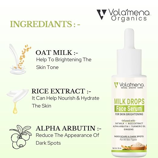 Volamena Milk Drops Skin Brightening serum For Pigmentation Removal - 30 ml
