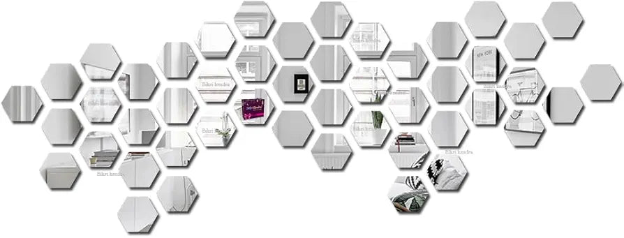Bikri kendra Hexagon Stickers for Wall Hexagon Mirror Wall Acrylic Mirror Decor Sticker Hexagonal Sticker