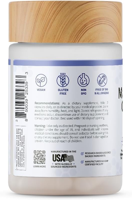 Snap Triple Magnesium Complex for Women & Men for Sleep & Muscle Support â€“ 400mg, 3-in-1 Magnesium Supplement â€“ Bisglycinate, Citrate & Oxide â€“ Chelated for High-Absorption, 60 Vegetarian Capsules