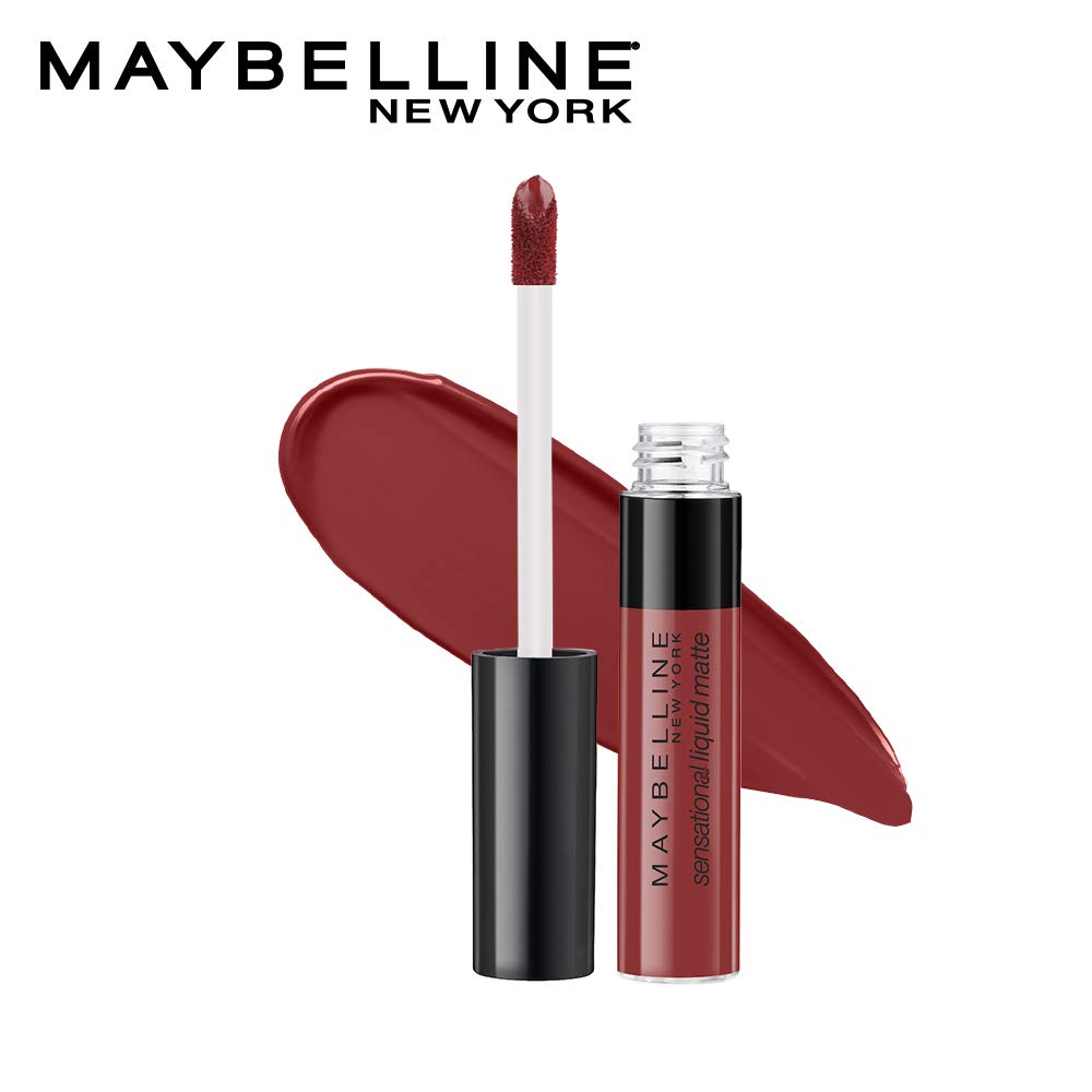 Maybelline New York Sensational Liquid Matte Lipstick, Non-sticky, Non-drying Lipstick, Hassle-Free & Precise Application, Long-lasting Liquid Matte Lipstick - 11 Made Easy|7ml