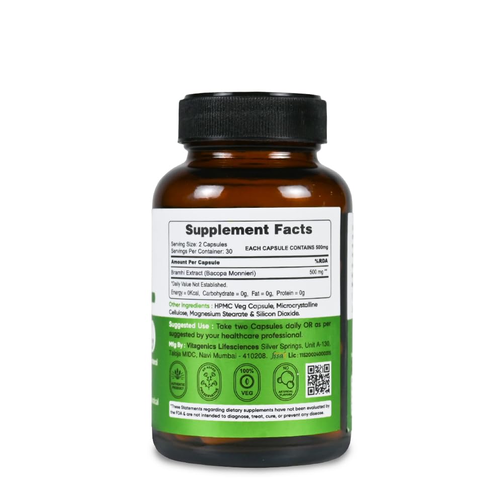 StemRx Biosciences Bramhi - Bacopa Monnieri  - 60 Capsules