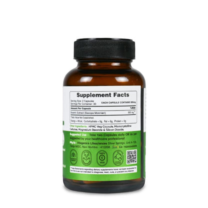 StemRx Biosciences Bramhi - Bacopa Monnieri  - 60 Capsules