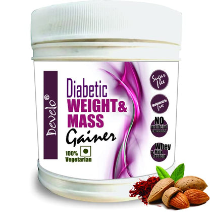 Develo Diabetics Weight & Mass Gainer Kesar Badam Powder - 500 gms