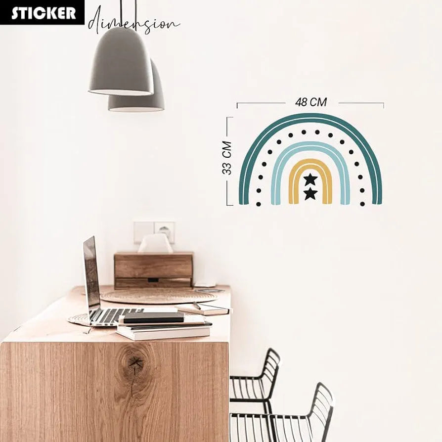 Kotart Rainbow HD Printed PVC Vinyl Wall Decals/Stickers