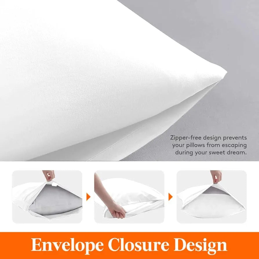 Cloth Fusion Glace Cotton Pillow Cover Set of 2 with Envelope Closure Soft Pillow Red