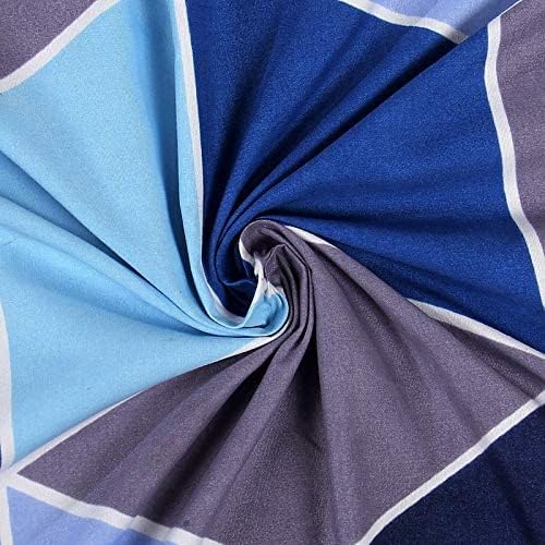 Decomizer Soft Glace Cotton King Size AC Bedsheet and 2 Large Pillow Covers Blue Rectangle Colour