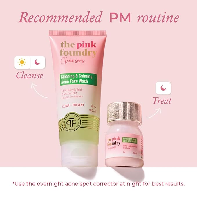 The Pink Foundry Acne Spot Corrector With Salicylic Acid & Sulfur for Active Acne, Blackheads & Whiteheads - 15 Ml