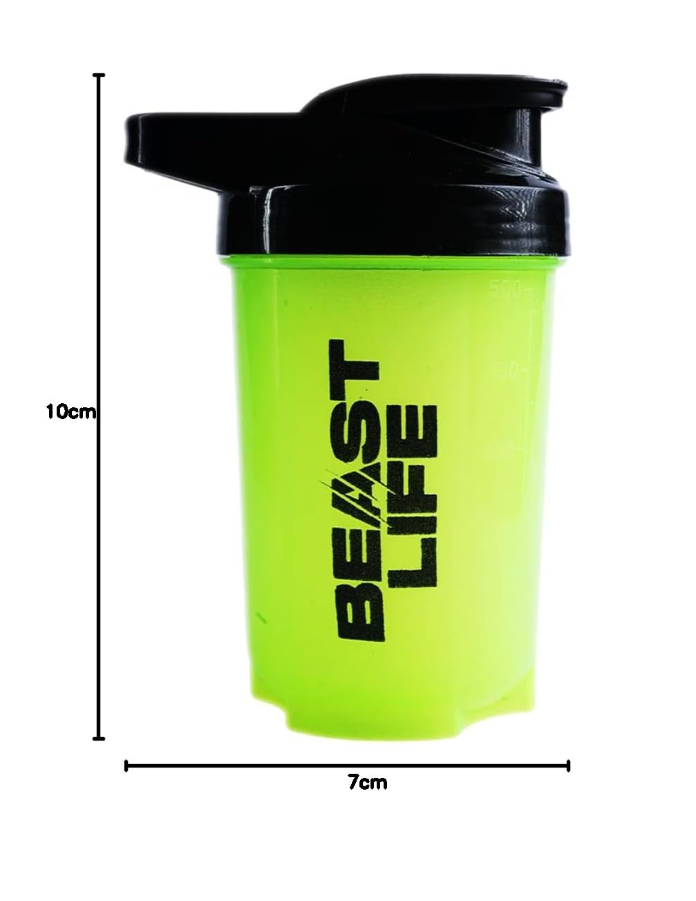 BEASTLIFE Plastic Shaker Bottle with Lid for Gym | Leak-Proof, BPA-Free Blender Bottle for Protein, BCAA & Pre Workout | All Drink Compatible | Easy to Carry