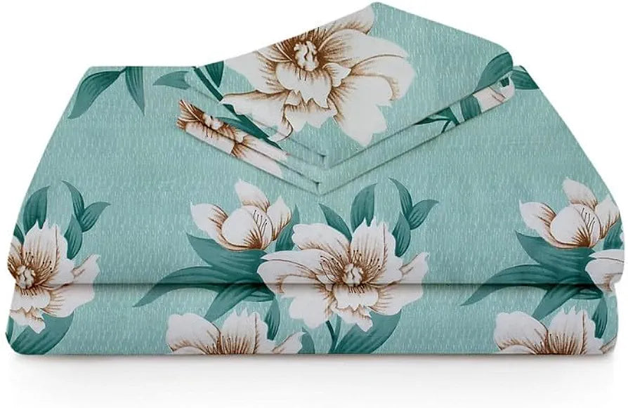 HomeKart Microfiber 160 TC Flat Single Bedsheets for Summer Breathable Wrinklefree  with 1 Pillow Covers Pastle Green