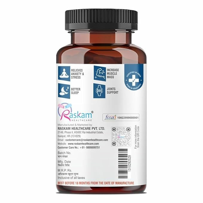 Raskam Magnesium Glycinate - 120 Veg Capsules