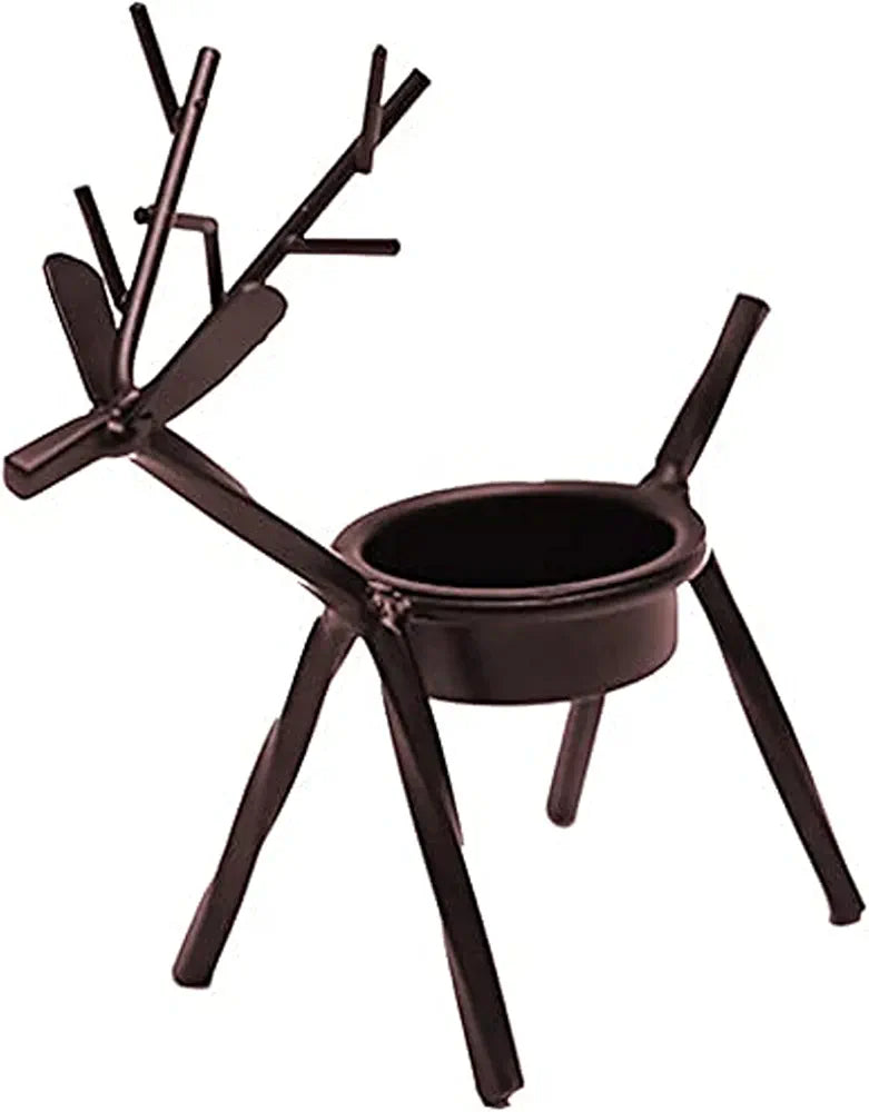 The Purple Tree Cast Iron Christmas Reindeer Tealight Holder Pack of 2