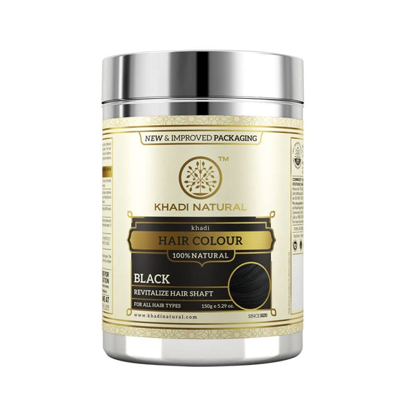 khadi natural black herbal hair colour - 150 gm