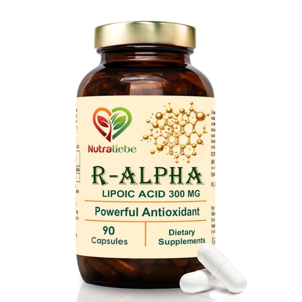 Nutraliebe R-Alpha Lipoic Acid (Thiotic Acid) 300mg - High Potency, Non-GMO, Antioxidant Support, 90 Capsules