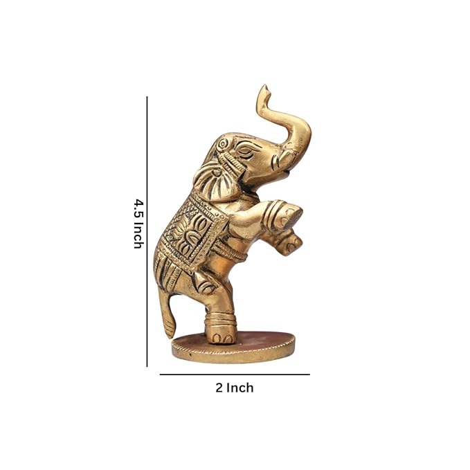 The Advitya Brass Elephant Showpiece | Elephant Jumping Pair Idol | Home Decor Unique Gift
