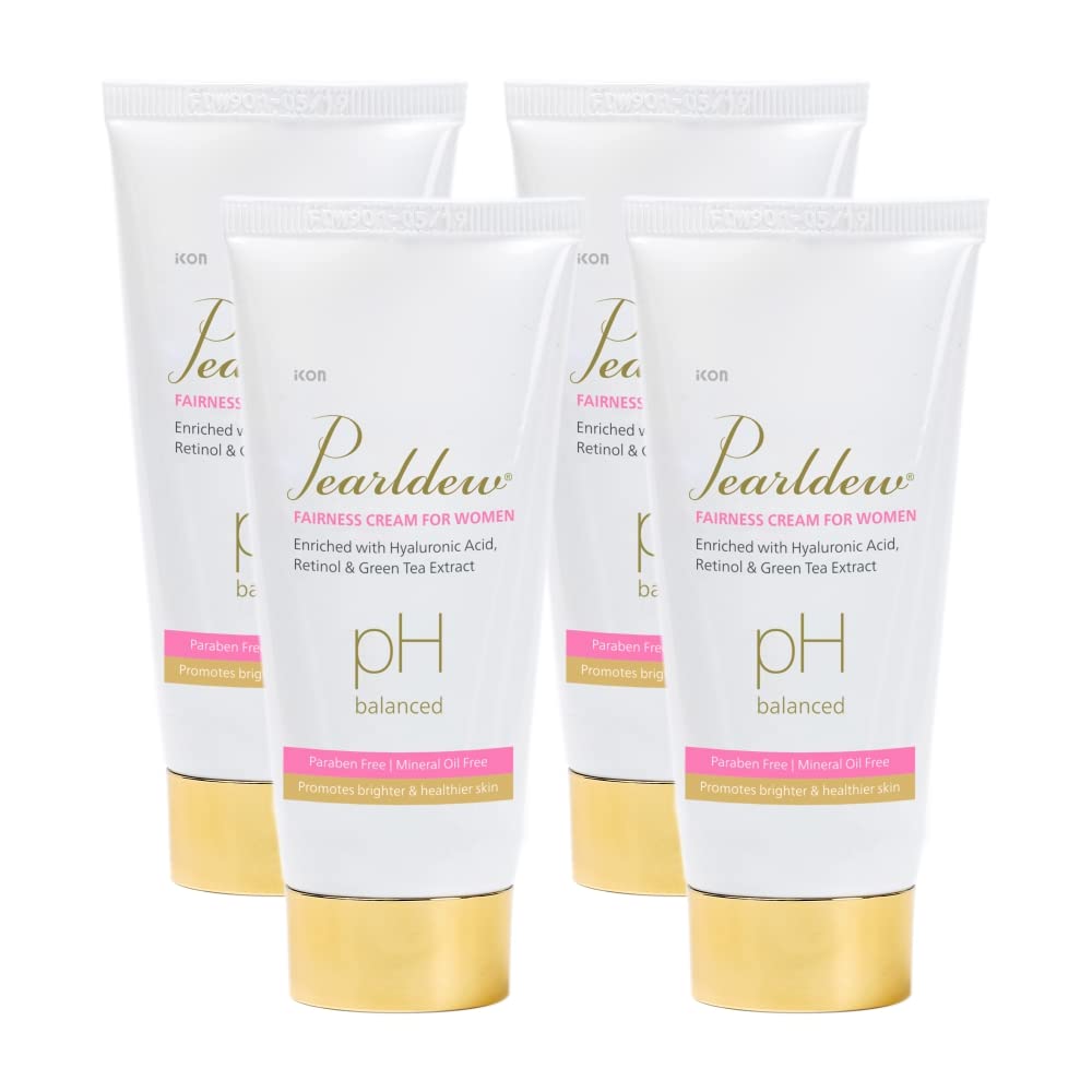 Pearldew Fairness Cream for Women - 50 Gms With Licorice, Mulberry, Bearberry, Aloe & Pro Vitamin B3 | Pack of 4
