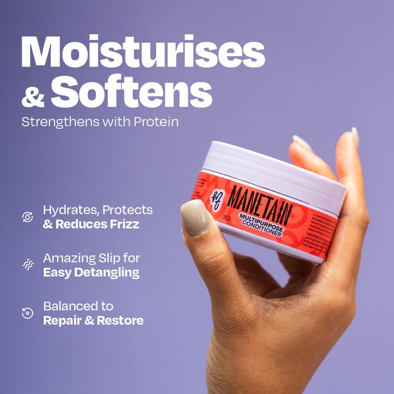 MANETAIN Multipurpose Conditioner 100gm for Curly & Wavy Hair | Hydrating Protein–Moisture Balanced Formula for Frizz Control & Softness | CG-Friendly, Silicone-Free | Suitable for Women & Men