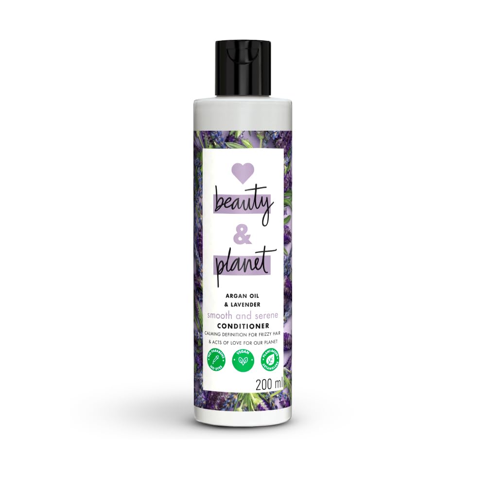 Love Beauty & Planet Argan Oil and Lavender Natural Conditioner for Dry & Frizzy hair|No Sulfates,No Paraben|200ml