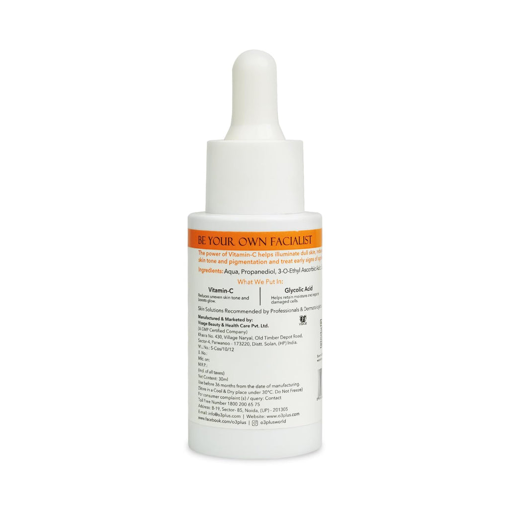 O3+ Vitamin C Face Serum Glow 30ml for Radiant Glowing Skin | Suitable for Combination Skin