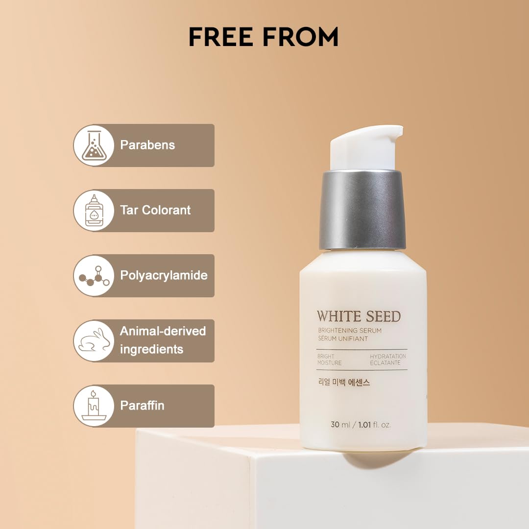 The Face Shop White Seed Brightening Face Serum with Niacinamide & Hyaluronic Acid |For Dark Spots, Dullness & Acne Scars | Suitable for Normal,Oily, Dry,Combination Skin|Sulphate & Paraben Free,30ml