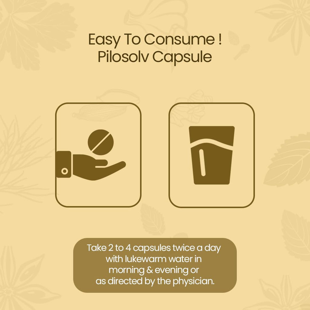 Krishna's Pilosolv Capsules | Herbal & Natural Formula for Digestion | Ayurvedic Supplement - 60 Caps