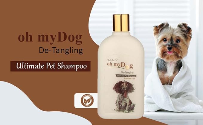 Pet Needs Oh My Dog Ultimate De-tanging Paraben Free Dog Shampoo With Mini Soft Silicone Dog Shampoo Dispenser Brush | 500 Ml