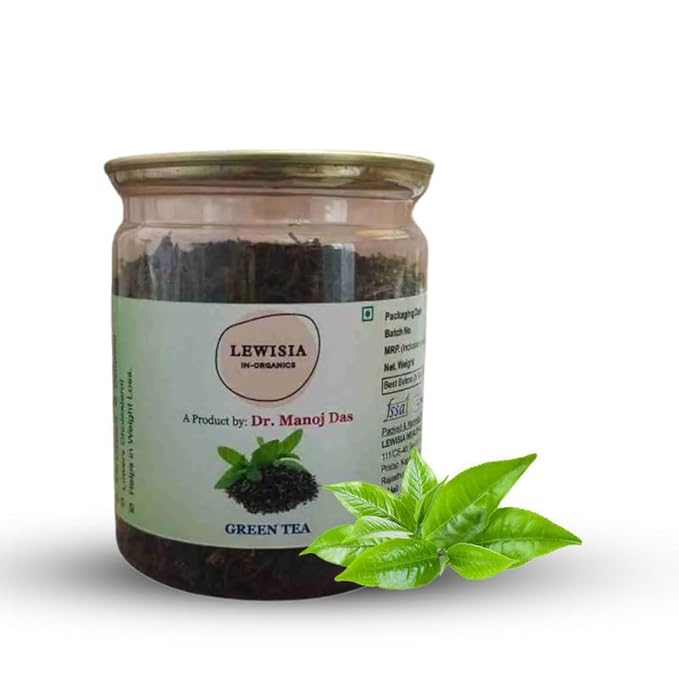 Lewisia Inorganics Green Tea Leaves Reduces Waist - 80 gms