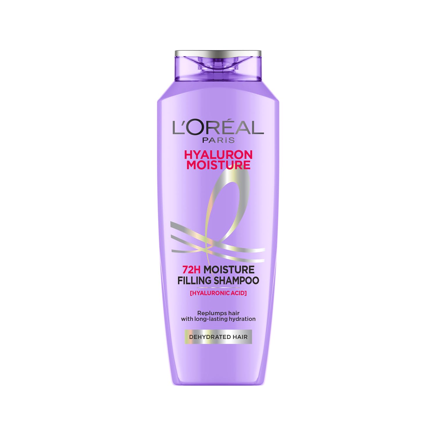 L OrÃ©al Paris Moisture Filling Shampoo, With Hyaluronic Acid, For Dry & Dehydrated Hair, Adds Shine & Bounce, Hyaluron Moisture 72H, 340Ml.
