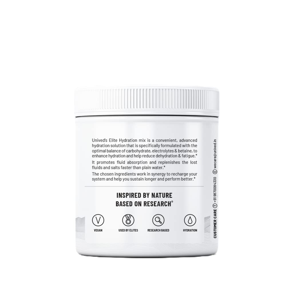 Unived Elite Hydration Mix|Essential Electrolytes And Betaine For Optimal Hydration & Fluid Uptake|Hydration Multiplier|Low Calorie Hydration Drink|16 Servings - Liquid