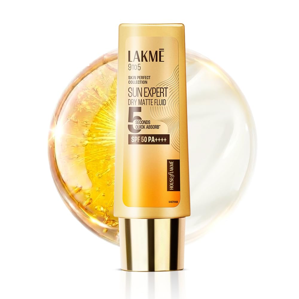 LAKMÃ‰ Sun Expert, Dry Matte Fluid Sunscreen, 50ml, for Oily and Combination Skin, with 1% Niacinamide & Ceramide, SPF 50 PA++++, Quick Absorbing, no White Cast